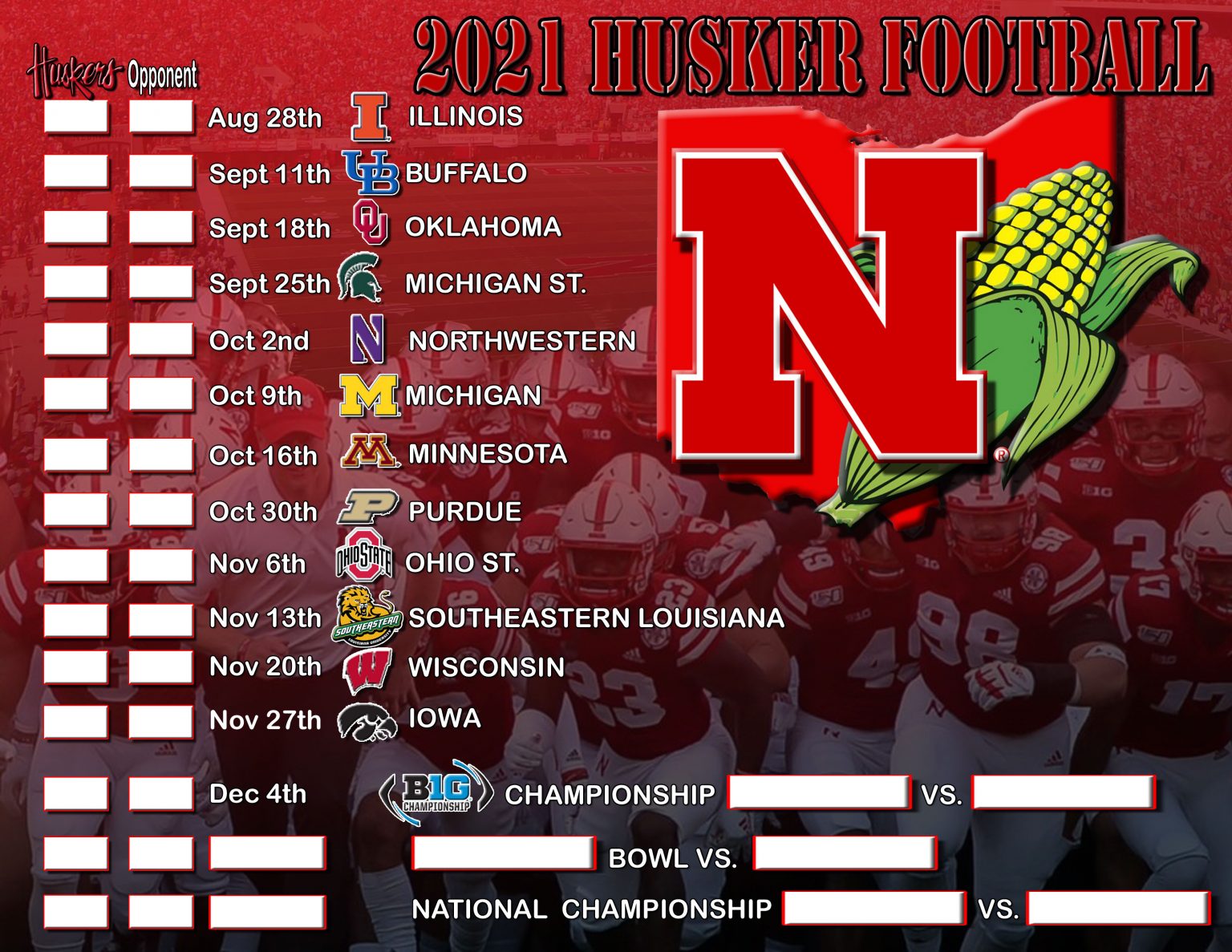 2021 Husker Football Schedule Huskers In Ohio